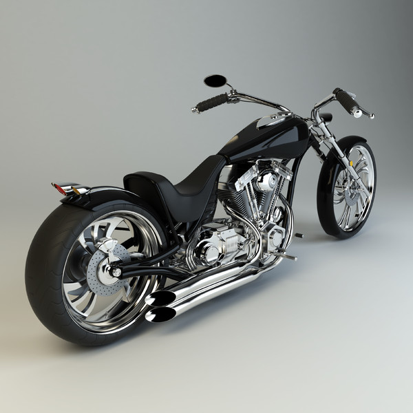 custom chopper 3d max - Custom Chopper by platinum3dmodels